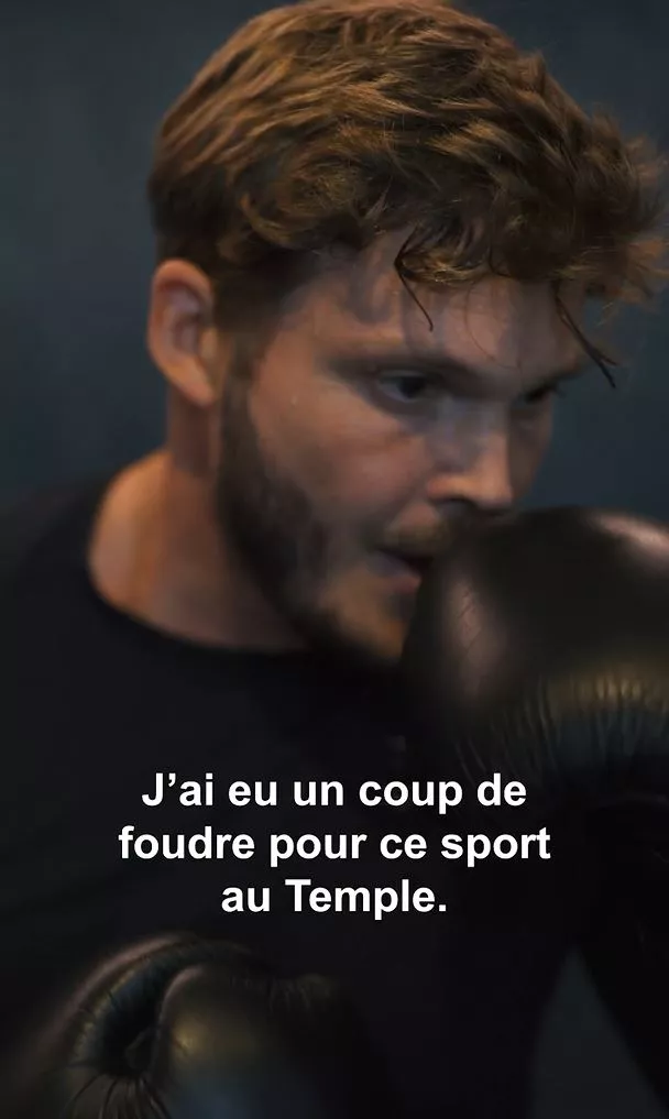 Harold Gardas, fondateur de KÖM pratique la boxe anglaise au Temple